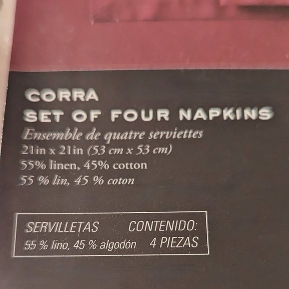 NWT Waterford "Corra" Linen Napkins SET of 8 - Picture 6 of 11